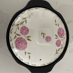 Dahlia Ceramic Lidded Casserole Dish with Floral Motif